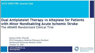 Dual Antiplatelet Therapy vs Alteplase for Patients with Minor Nondisabling Acute Ischemic Stroke [upl. by Tai744]