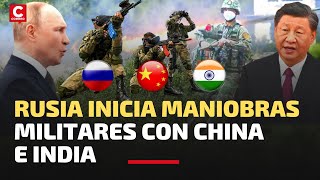 RUSIA CHINA E INDIA arrancan maniobras militares conjuntas [upl. by Irafat]