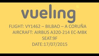 Vueling A320 ECMBK Bilbao  A Coruña Take off and Landing FullHD [upl. by Rafaelita]