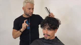 Un corte para hombre con cabello rizado by Pedro Saldaña [upl. by Valdes]