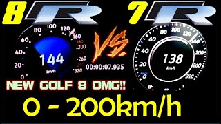 2020 New Vw Golf 8 R 320 hp vs VS Golf 7 R 310 HP DragRace Sound 0200 100200 kmh [upl. by Delacourt]