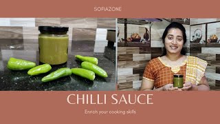 greenchillysauce hotandspicy Home made green Chillies Sauce receipe I Hot and Spicy I Sweet Sour [upl. by Akinom]