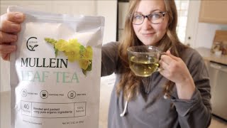 Mullein Leaf Tea Bag Review  Lungs Cleanse and Respiratory Support Caffeine Free [upl. by Nerok156]