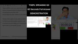 TOEFL SHOW  EP25 Preview  22  Demonstration  Full Answer 60 Seconds  TOEFL SPEAKING Q3 [upl. by Willie]