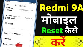 How to Reset Redmi 9A  Xiaomi Redmi 9A Reset Kaise Kare [upl. by Anairo]