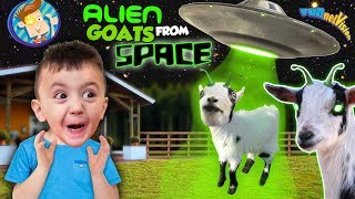 Goats from Space FUNnel Fam Vlog Farm Vision [upl. by Aihsrop]