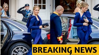 Princess Catherine Amalia CAPTIVATES in EXQUISITE blue satin gown for gala dinner [upl. by Foss]