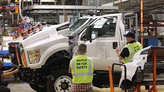 Ford Super Duty Truck Production Process  American factory tour [upl. by Irrehc]