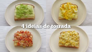 4 IDEIAS DE CAFÉ DA MANHÃ  Torradas feitas na frigideira [upl. by Anillek]