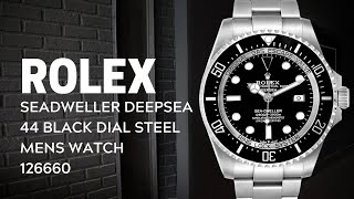 Rolex Seadweller Deepsea 44 Black Dial Steel Mens Watch 126660 Review  SwissWatchExpo [upl. by Gilson]