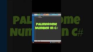 Palindrome Number in c  shorts   viralvideo [upl. by Enomyar]