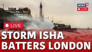 Storm Isha At London Heathrow Airport  Storm Isha Hits London Live  UK News Live  News18  N18L [upl. by Terag27]