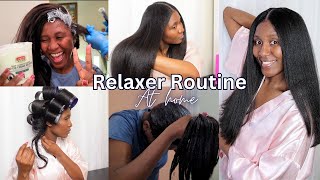 RELAXER WASH DAY ROUTINE AT HOME AT 16 WEEKS POSTRELAXER [upl. by Nehte]