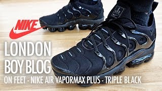 On Feet  Nike Air Vapormax Plus Triple Black [upl. by Annwahsal968]