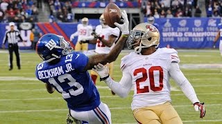 Odell Beckham goes ABOVE and beyond on this incredible catch Week 11 2014 [upl. by Atnicaj]