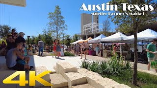 Austin Texas Mueller Farmers Market 4k UHD Walking Video [upl. by Atinihs]