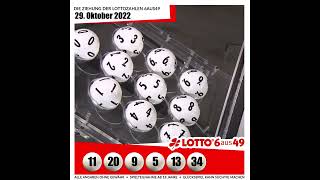 LOTTO 6aus49Gewinnzahlen von Samstag 29102022 [upl. by Sirovat]