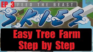 How to Automate a Tree Farm with Pedestal Step by Step Easy Ep 3 FTB Skies Minecraft 1192 2023 [upl. by Ienttirb205]