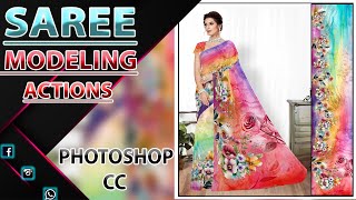 Saree Modeling With Actions In Photoshop CC  PHOTOSHOP HINDI  KrishaDigital [upl. by Akcemat]