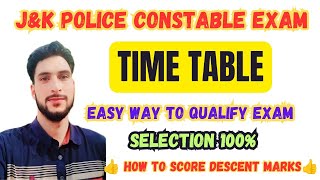 Easy way to get Selection Best TIMETABLE and STRATEGY Jkp CONSTABLE exam selection 100👍 [upl. by Ahsenor]