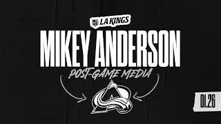 Defenseman Mikey Anderson  012624 LA Kings lose to Colorado Avalanche  Postgame Media [upl. by Bradeord658]