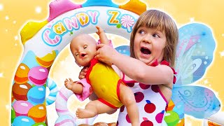 Family fun in the pool with kids amp baby dolls  Videos for kids full of Baby Born dolls [upl. by Caylor277]