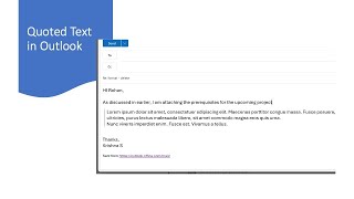 How to Include Quoted Text in the Outlook Email [upl. by Eirehs]