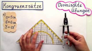 Kongruenzsätze Theorie und praktische Übungen Konstruktionen 2 [upl. by Tiena918]