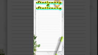 Stationery amp Stationary  English Vocabulary english vocab englishlearning confusingwords [upl. by Nnazil943]