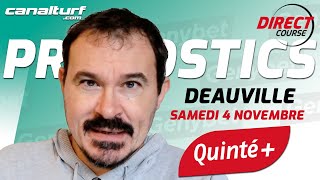 Pronostic QUINTE et courses PMU Samedi 4 Novembre 2023  En partenariat avec GenybetTurf [upl. by Geof]