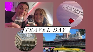 Walt Disney World Florida  Travel Day  Newcastle to Manchester  Virgin Atlantic Premium April 24 [upl. by Dnarb]