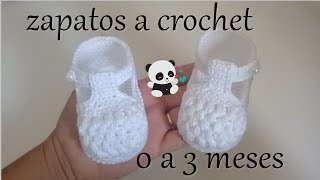 Zapatos a crochet para bebe punto pop corn  0 a 3 meses [upl. by Nesaj]