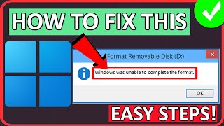 How To Fix Windows Was Unable To Complete The Format Hard DriveUSBSD Card 2024 [upl. by Marcelo]