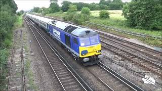 CLASS 73 DHEADER amp 60028 amp 60055 AT A FOOTBRIDGE BETWEEN HORLEY amp GATWICK AIRPORT STATION 030824 [upl. by Ameen]