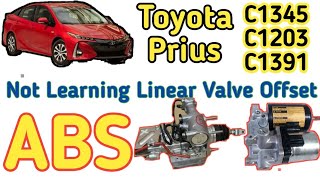 Toyota Prius C1203C1345 Not Learning Linear ValveOffset CalibrationC1391 Abnormal Leak Accumulator [upl. by Neal]