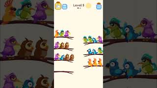 Birds sort color New game level successfully completed 🥳 games powergaming geniusgames skillgame [upl. by Htinek928]