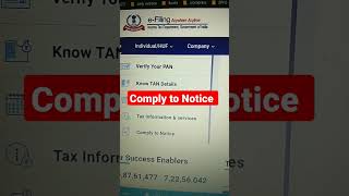 Comply to Notice new tab incometaxportal [upl. by Stephana]