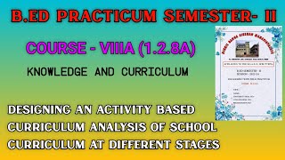 Bed semester 2  Course 128A Practicum in bengali  Activity Based Curriculum Analysis of School [upl. by Ajad]