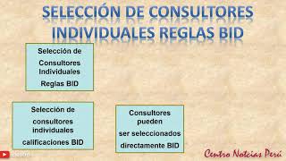 Selección de Consultores Individuales Reglas BID [upl. by Hewe773]