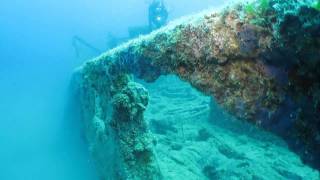 Diving Halkidiki Greece  Wreck dive on the Mitilini plus reefs Seahorses Nudibranchs and more [upl. by Sidky338]