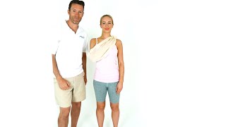 How to Wear a Shoulder Sling Triangle Bandage Elevated [upl. by Irehs502]