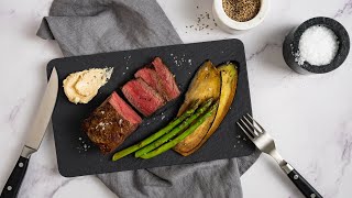 Beef filet with miso butter asparagus and aubergine  MultiGrill 9 Pro [upl. by Akeimat]