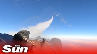 Russias Su35S fighter jets destroy Ukrainian planes with missiles [upl. by Mcgean341]