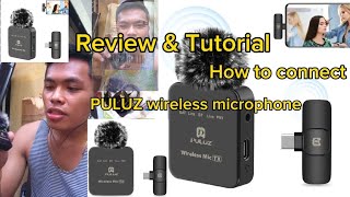 review PULUZ wireless microphone amp tutorial how to connect [upl. by Ttelrats]