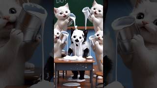 Cute Black Cat School life insult and white Cats hybrids❤️ytshorts animals kids shorts [upl. by Atsugua]