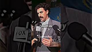 Borat gets interviewed by female interviewer 😂 alphamale automobile mentalhealthcare funny [upl. by Anelahs]