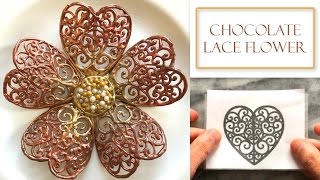 How to Make a Chocolate Lace Flower  Chocolate Decorations [upl. by Bridgette]