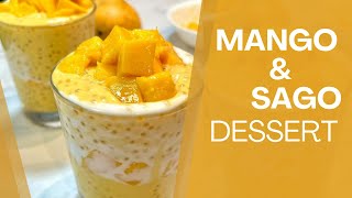 Mango Sago pudding recipe  Easy Mango dessert recipe [upl. by Arick]