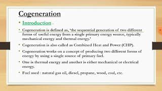 COGENERATION AND TRIGENERATION [upl. by Ocirred]