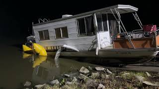 Houseboat Capsizes at Charles Mill Lake Park [upl. by Nahtnoj677]